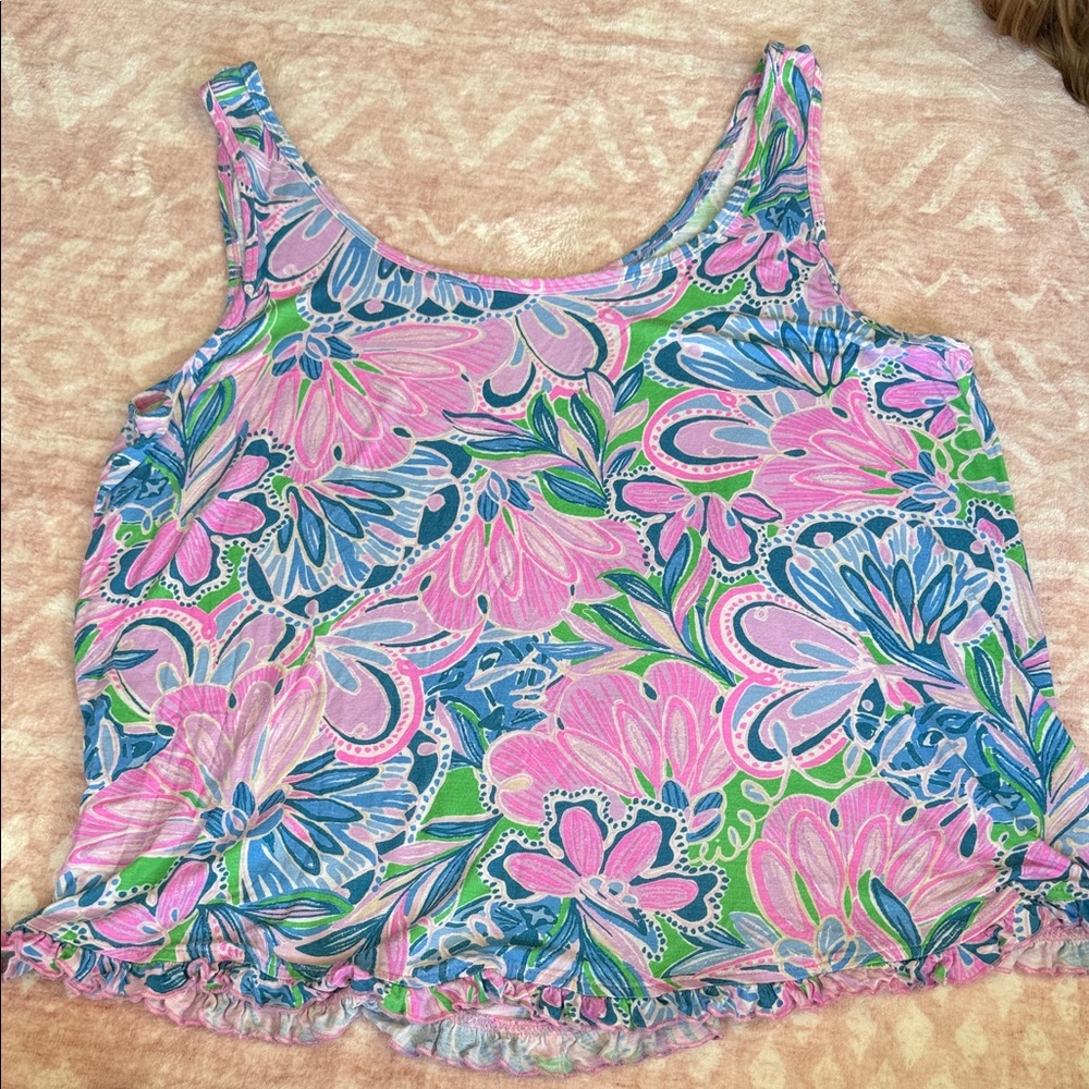 Lilly Pulitzer Ruffle Tank Top XXL
